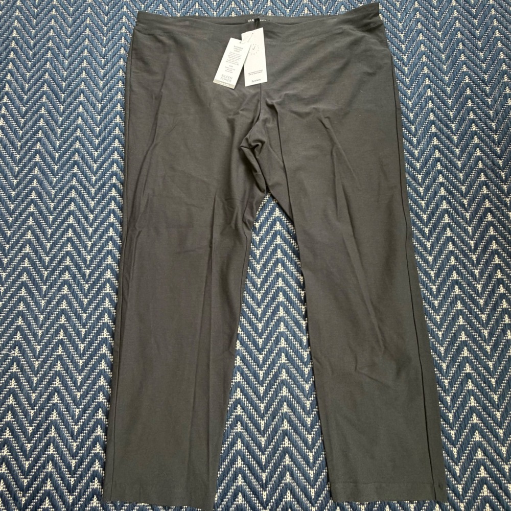 Eileen Fisher Slim Ankle Pant W/Yoke Women XL Graphite SBTK-P0696M New With Tags